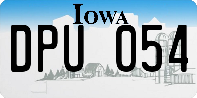 IA license plate DPU054