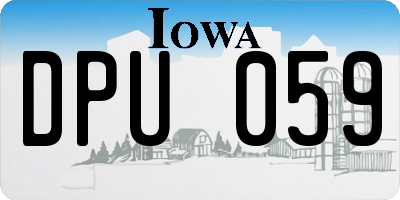 IA license plate DPU059