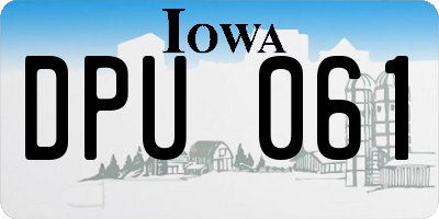 IA license plate DPU061