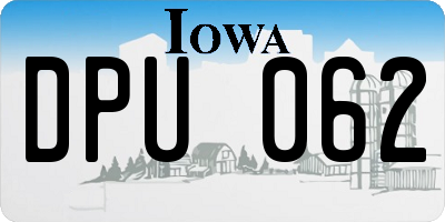 IA license plate DPU062