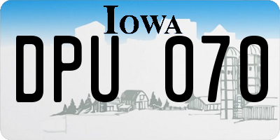 IA license plate DPU070
