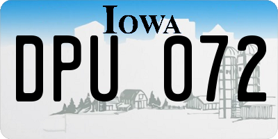 IA license plate DPU072