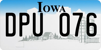 IA license plate DPU076