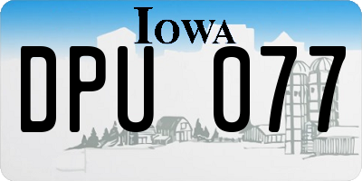 IA license plate DPU077