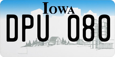 IA license plate DPU080