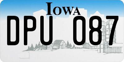 IA license plate DPU087