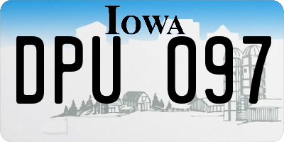 IA license plate DPU097