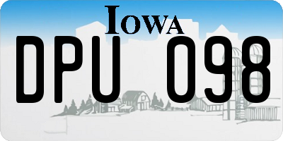 IA license plate DPU098