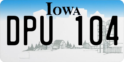 IA license plate DPU104
