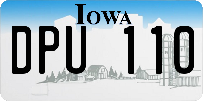 IA license plate DPU110