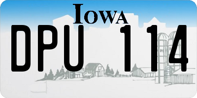 IA license plate DPU114