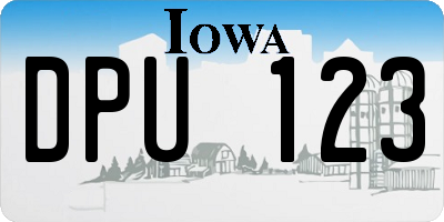 IA license plate DPU123