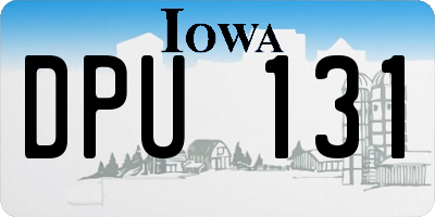 IA license plate DPU131
