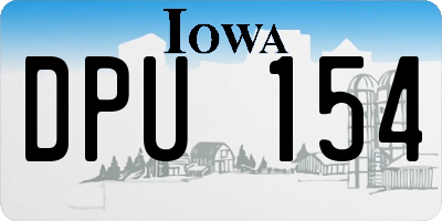 IA license plate DPU154