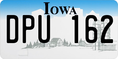 IA license plate DPU162