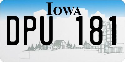 IA license plate DPU181