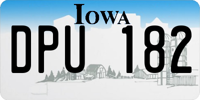 IA license plate DPU182