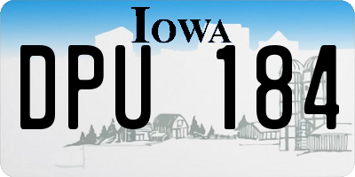 IA license plate DPU184