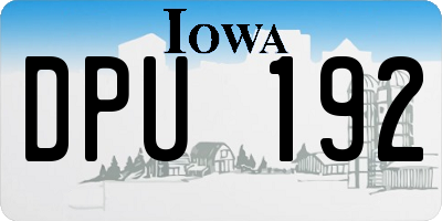 IA license plate DPU192