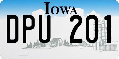 IA license plate DPU201