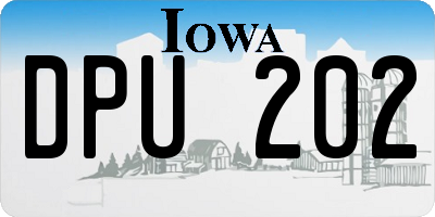 IA license plate DPU202