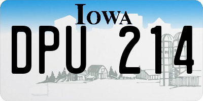 IA license plate DPU214