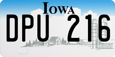 IA license plate DPU216