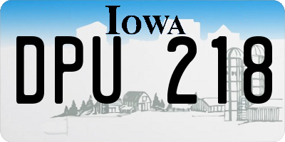 IA license plate DPU218
