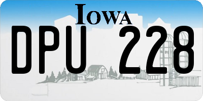 IA license plate DPU228
