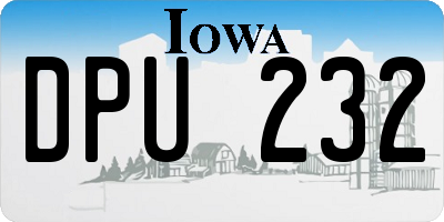 IA license plate DPU232
