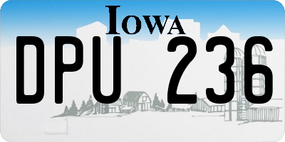IA license plate DPU236