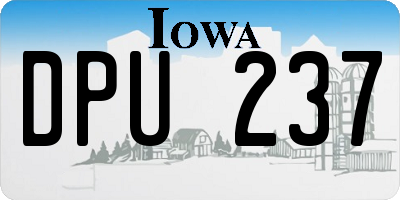 IA license plate DPU237