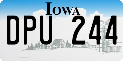 IA license plate DPU244