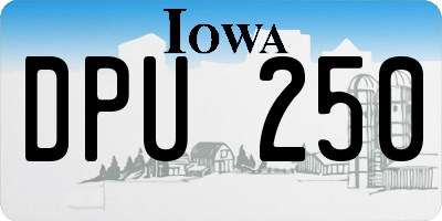 IA license plate DPU250