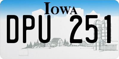 IA license plate DPU251