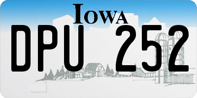 IA license plate DPU252
