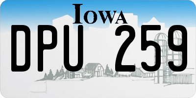 IA license plate DPU259