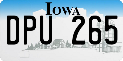 IA license plate DPU265