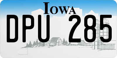 IA license plate DPU285