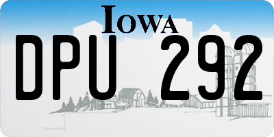 IA license plate DPU292