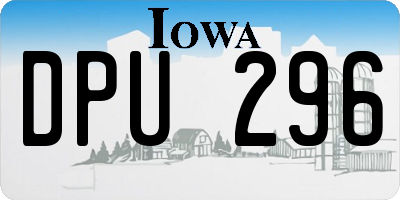 IA license plate DPU296