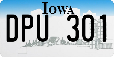 IA license plate DPU301