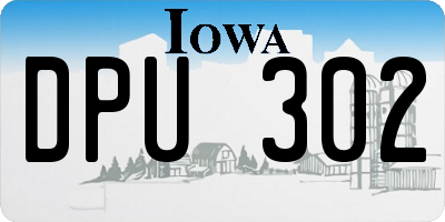 IA license plate DPU302