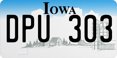IA license plate DPU303
