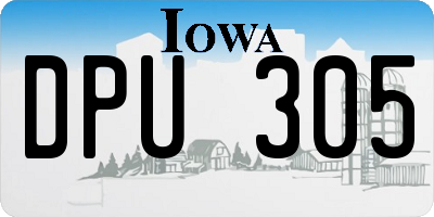 IA license plate DPU305