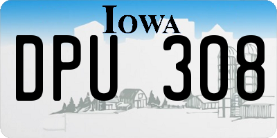 IA license plate DPU308