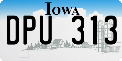 IA license plate DPU313