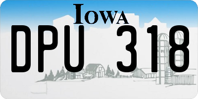 IA license plate DPU318