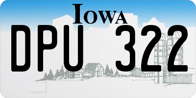 IA license plate DPU322