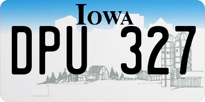 IA license plate DPU327